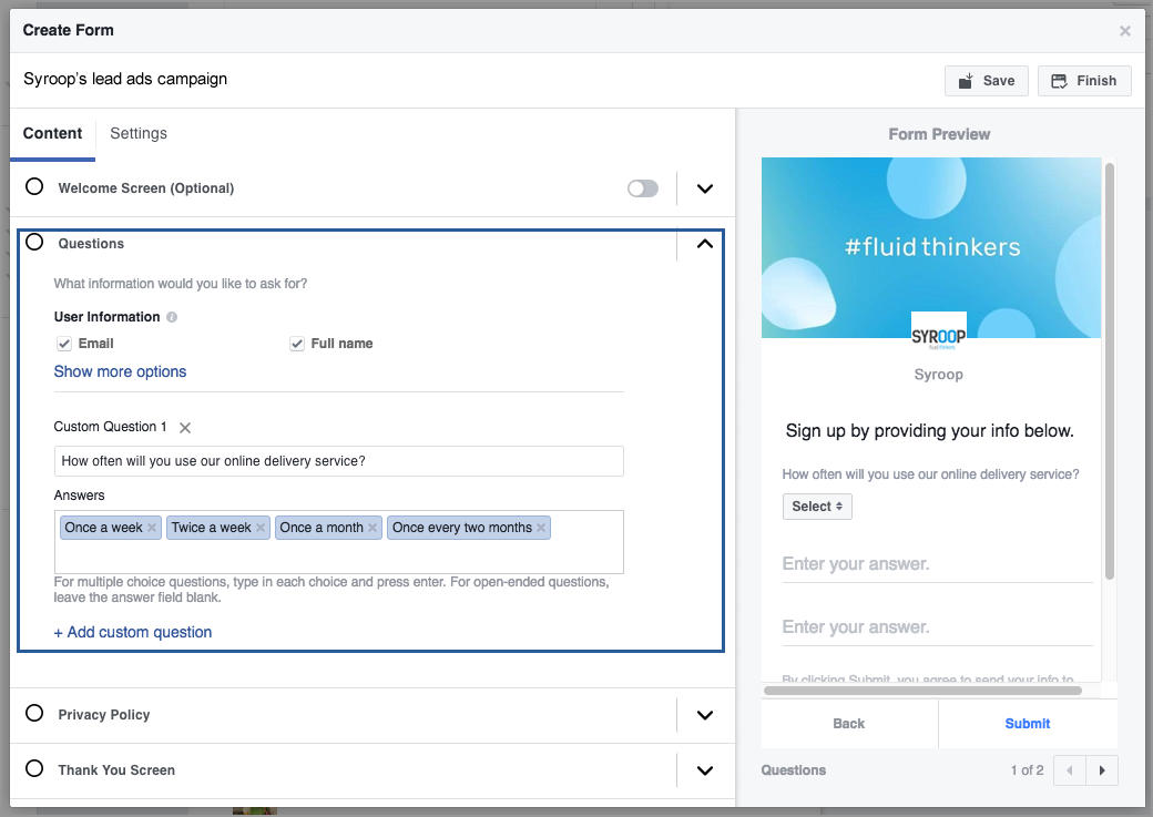 Facebook Lead Ads - Guida per creare il modulo per acquisire contatti
