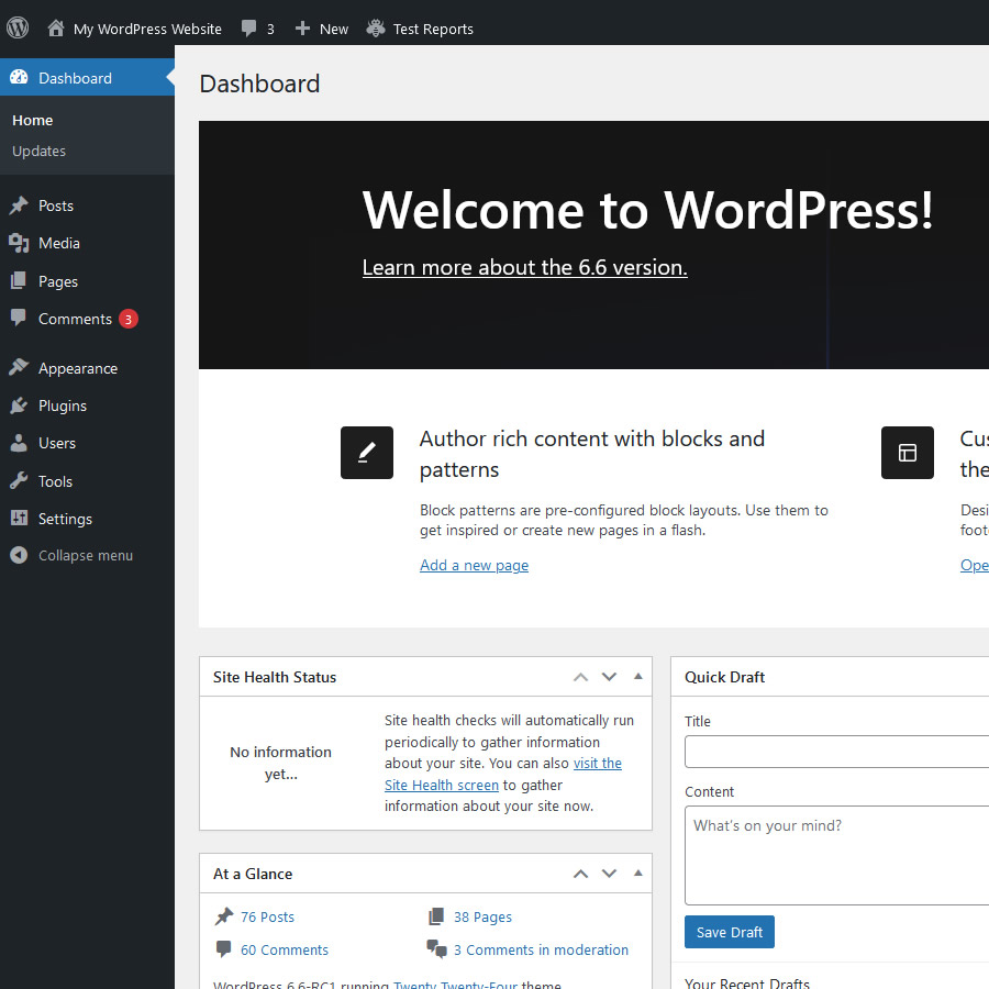 Syroop wordpress 6.6 interfaccia